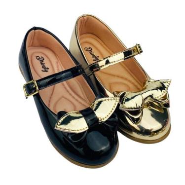 Imagem de Kit Com 2 Pares Sapatilha Infantil Menina Boneca Verniz Confortável SP