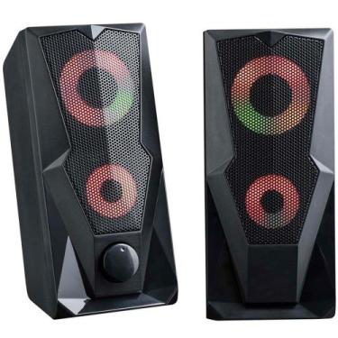 Imagem de Caixa de Som Gamer Multilaser, LED RGB, 15W RMS, P2 - SP330