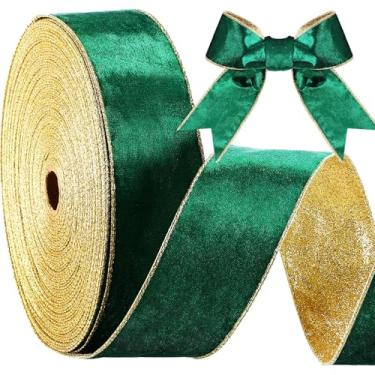 Imagem de Yungyan Fitas de veludo para o dia dos namorados, fita vintage para embrulhar laço, fita de feltro com fio para embrulhar presentes, decorações de árvore de Natal, guirlanda de artesanato ao ar livre