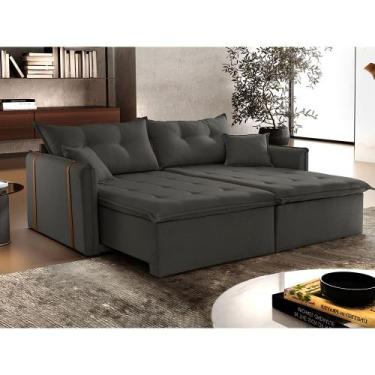 Imagem de Sofa Cama e Reclinavel São Paulo 2,25m 04 Lugares Txr, Cinza