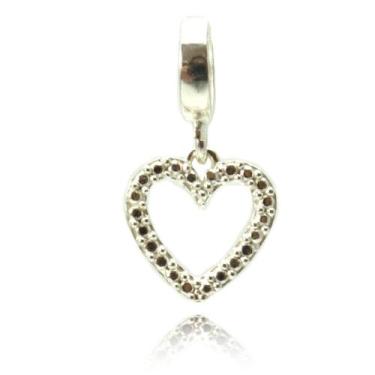 Imagem de Berloque  Charms Coração  Prata Legitima 925 - Lojas La+Ny, 1 cm, Prat