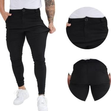Imagem de Calça Alfaiataria Masculina Sarja Skinny premium - Volgue, Preto, GG
