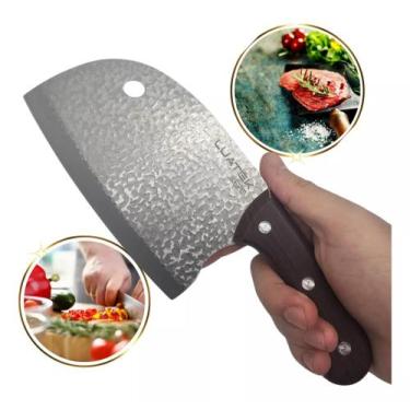 Imagem de Faca Cutelo Machadinha Tipo Artesanal Aço Cutelaria Churrasqueiro SLKA