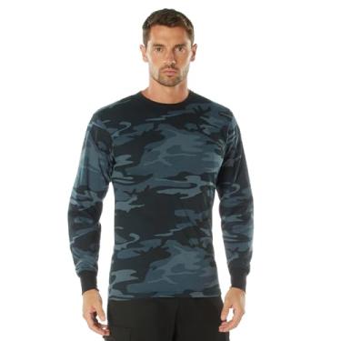 Imagem de Rothco Camiseta camuflada de manga longa colorida - camuflagem azul meia-noite, média, Camuflagem azul meia-noite, M