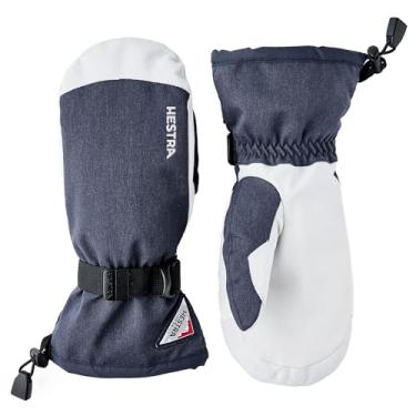 Imagem de Hestra Luva unissex em pó, à prova de vento, couro para uso diário no inverno, luva de esqui alpino para homens e mulheres - azul marinho/branco - 8