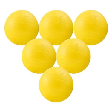 Imagem de HoazHoald Mini bola de vôlei amarela de 10 cm para jogar para a multidão bola de vinil de vôlei com memória bola de piscina água para festa ao ar livre gramado praia e recepção não autorizada (pacote