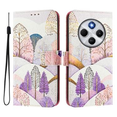 Imagem de Capa carteira para Xiaomi Poco C75, 3 compartimentos para cartão, 1 compartimento para dinheiro, capa flip de couro PU com padrão fofo, capa com fivela magnética à prova de choque, compatível com sem