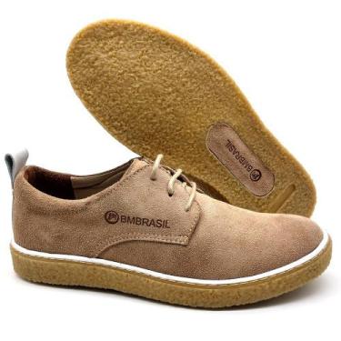 Imagem de Sapato Masculino Cano e Gáspea de camurça Bmbrasil 890/02 Palha, 41