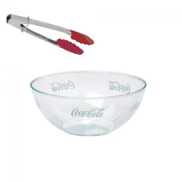 Imagem de Saladeira Coca Cola verde transp 1.8L-  21cm - com pegador - Plasutil