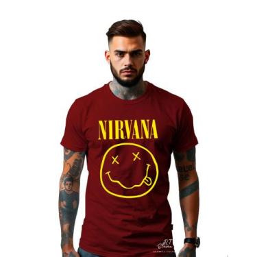 Imagem de Camiseta Personalizada Estampa Nirvana Masculina Algodão Estampada Gol