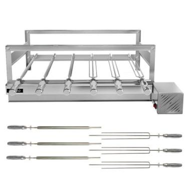 Imagem de Churrasqueira Giratória Grill Inox Gira Soft Grill 6 Espetos Lado Dire