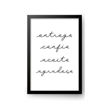 Imagem de Quadro Entrego Confio Aceito Agradeço - Creative Cat, Preta