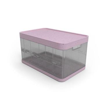 Imagem de Caixa Organizadora Dobrável 21 Litros com Tampa e Alça Divisória Móvel