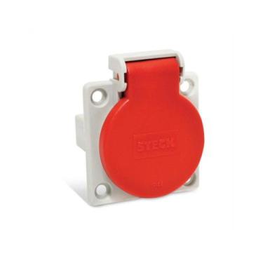 Imagem de Tomada Quasar Com Tampa Vermelha 2P T 20A 250V - Steck