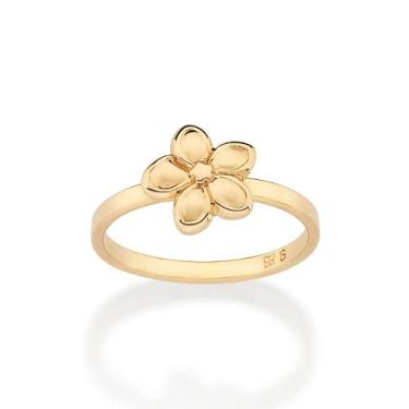 Imagem de Anel rommanel banhado ouro 18k feminino infantil moana flor plumeria 5