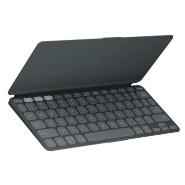 Imagem de Teclado Sem Fio Portátil Logitech Keys-To-Go 2 para Tablets, iPad, iPhone, macOs e Windows, com Capa Integrada, Conexão Bluetooth e Easy-Switch para até 3 Dispositivos - Grafite