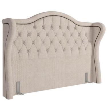 Imagem de Cabeceira Cama Box Casal King 195cm Antibes P02 Linho Bege Cru - Mpoze