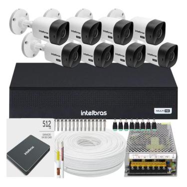 Imagem de Kit Cftv 8 Câmeras Segurança Intelbras Dvr 8 Canais Com Hd Ssd 512gb