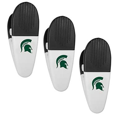 Imagem de Siskiyou Sports NCAA Michigan St. Spartans ímãs unissex Fan Shop Mini Chip Clip Ímãs, pacote com 3, cores do time