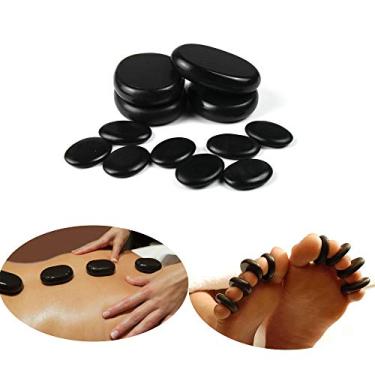 Imagem de QYLHH 12 Conjunto Profissional de Pedras Grandes de Massagem Quente, Kit de Pedras Quentes de Basalto Natural para Massageador de Spa Doméstico para Costas, Pernas, Rosto E Pés