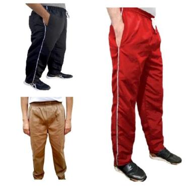 Imagem de Kit 3 Calças Masculina Fitness Em Tactel Com 03 Bolsos - C&C, Preto, V