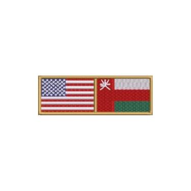 Imagem de BP0055-0219-011 Bandeira USA Omã Patch Bordado 11×3,8cm (D-Arquivo Matriz para bordar)