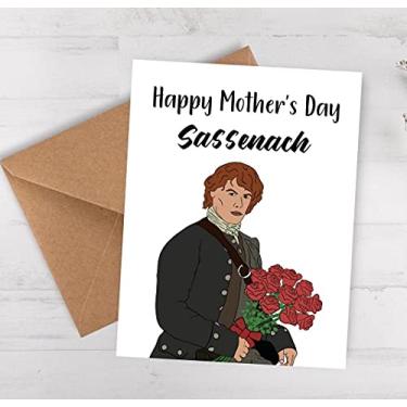 Imagem de BALOR Cartão de Dia das Mães Outlander | Presente de aniversário Sassenach For Her Him Jamie Fraser Scotch on the Rocks Funny 4,25 x 5,5 Folded Cardstock Greeting (Dia das Mães)