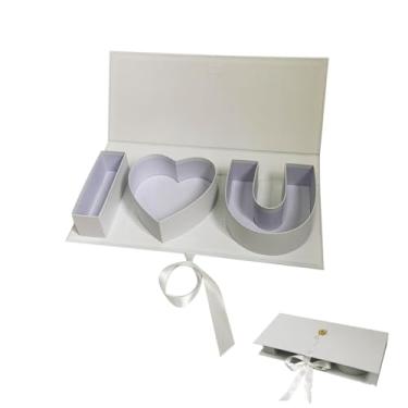 Imagem de BBJ WRAPS Love U Caixa de flores vazia em forma de carta embalagem floral preenchível chocolate morango embalagem caixas de papelão, dia dos namorados, aniversário, dia das mães, 45,7 cm x 19,6 cm x
