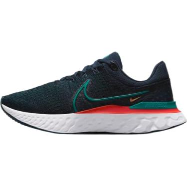 Imagem de Nike Tênis de corrida masculino React Infinity Run Flyknit 3, Obsidiana/abeto brilhante - branco, 39