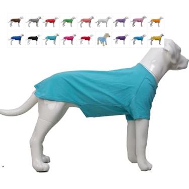 Imagem de Lovelonglong 2019 Trajes de animal de estimação Roupas de cachorro roupas em branco Camisetas para cães grandes médios pequenos 100% algodão 18 coresLovelonglong B-L (for Bulldog -40lbs)