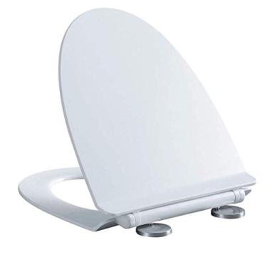 Imagem de Assento sanitário universal em forma de V, silencioso, fácil de instalar, tampa de vaso sanitário montada na parte superior para adultos, branco