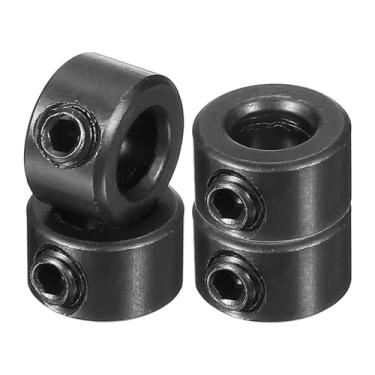Imagem de PATIKIL Furo 1/10.2 cm colar de eixo 1/5.1 cm OD 5/40.6 cm espessura, pacote com 4 argolas de trem de pouso de aço carbono com parafuso de fixação para indústria de máquinas-ferramentas, preto