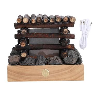 Imagem de Lâmpada de Fogo Falso USB Recarregável de 3 Modos de Ruído Branco LED Luz Noturna de Fogueira Falsa para Mesa Com Efeitos Sonoros, Bateria de Polímero de Lítio 450mAh, Luz Quente