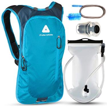 Imagem de Pacote de hidratação jTRYBE para corrida, ciclismo com bexiga de hidratação 2L. Incrível mochila aquática para caminhadas. Válvula e pincel de broca bônus. Ótima mochila de corrida hidratada para homens e mulheres. Mochila infantil para água