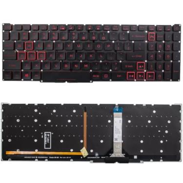 Imagem de QRFAX Teclado de laptop de substituição com retroiluminação vermelha para Acer Nitro 5 AN515-45 AN515-56 AN515-57 AN515-58 AN517-41 AN517-45 AN517-52 AN517-57. Predator Helios 300 PH315-54 PH315-Série