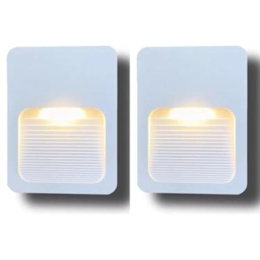 Imagem de Kit 2x Balizador Arandela De Parede Branco 2w Ip65 Branco Quente Bivolt