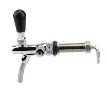 Imagem de Fabricação caseira de cerveja Adjustable Beer Tap With 100mm Shank, Draft Beer Faucet, Flow Control Beer Dispenser For Beer Brewing Homebrew Kegerator Acessórios para vinho(Siliver)
