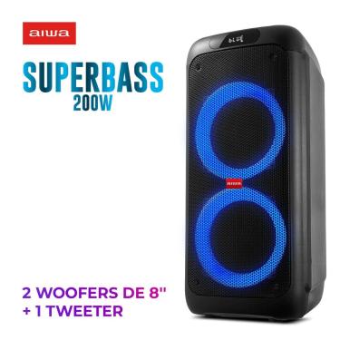 Imagem de Caixa de Som PartyBox AIWA PB-01 Bluetooth 15H RGB USB TWS Preto