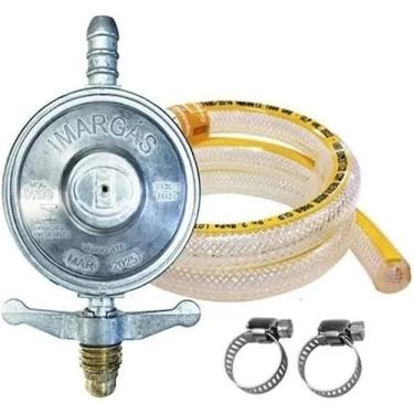 Imagem de Registro De Gás Cozinha Regulador Botijão Com Mangueira Kit Instalação Glp Completo -SHACK