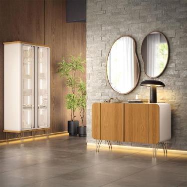 Imagem de Conjunto Decorativo 1 Cristaleira e 1 Buffet Texas/Bambino Off White/C