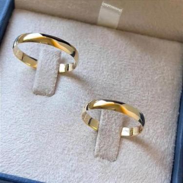 Imagem de Par de Alianças de Casamento Abaulada 3mm 3 gramas Ouro Amarelo 18k - 