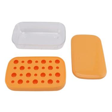 Imagem de Tampas Destacáveis, Bandeja Redonda do Cubo do Gelo Com Escaninho, BPA-livre, Molde Fácil do Gelo da Esfera para o Cocktail, o Uísque, As Bebidas do verão. (Laranja