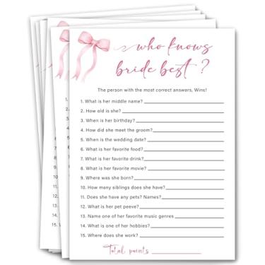 Imagem de Jogos de chá de panela - Who Knows The Bride Best, jogos de chá de casamento, jogos de noiva rosa, jogos de festa de despedida de solteira, jogos de chá de panela 30 convidados/P02