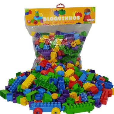 Imagem de Blocos Montar  Encaixar 280 Pçs Brinquedo Didático Coloridos