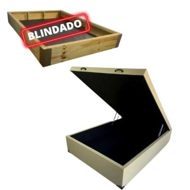 Imagem de Cama Box Baú Casal Blindada/Reforçada - Corino Bege