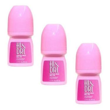 Imagem de Desodorante Hi & Dri Roll-On Powder Fresh 50Ml Kit Com 3 Pç.