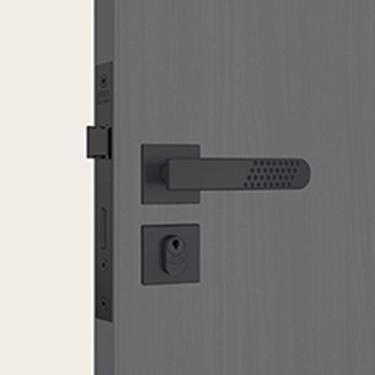 Imagem de Fechadura Porta Madeira Externa Interna Sala Preta Stam 40Mm