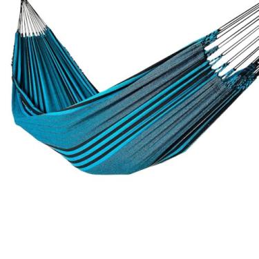 Imagem de Rede De Dormir Descanso Casal Jeans (OCEANO LISTRADA)