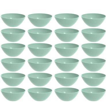 Imagem de Kit 24 Tigelas Redondas 2,3L Travessa Verde Menta Servir Salada Sobremesa Crippa