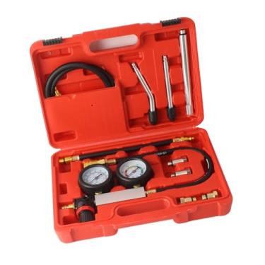 Imagem de Testador de Cilindro para Baixo, Ferramenta de Detecção de Medidor Duplo de Compressão de Motor a Gasolina para Verificação de Pressão, Taxa de Vazamento, Testador de Teste